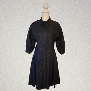 Club Monaco, 8 | Shirt Dress Pleated Puffy Statement Sleeves Button Down
